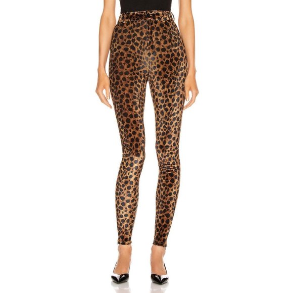 The Attico Cheetah Leggings Pants IT42 Gold Black Animal Print Zip Leg - Picture 9 of 10